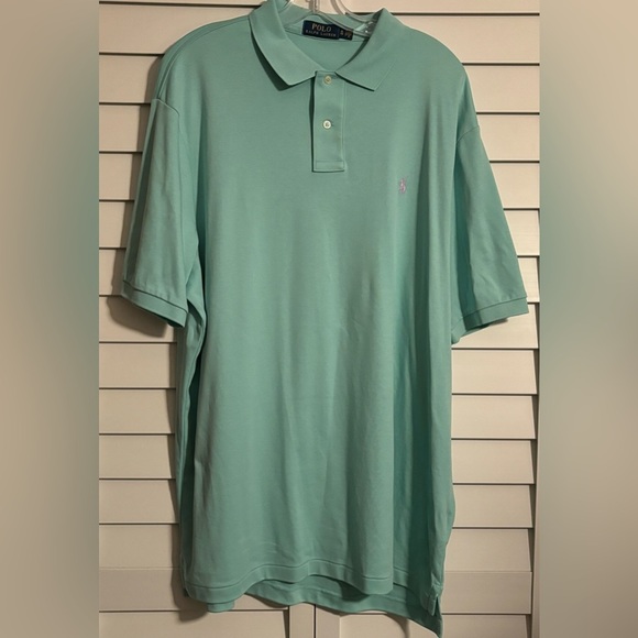 POLO RALPH LAUREN Classic Fit Teal Short Sleeve Men Size XL Golf Outdoors Date - Picture 1 of 5
